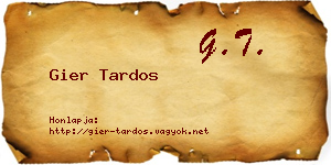 Gier Tardos névjegykártya